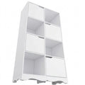 Vielseitiges Bücherregal mit 4 Türen und 8 Fächern, ideal für Büro, Schlafzimmer und Wohnzimmer