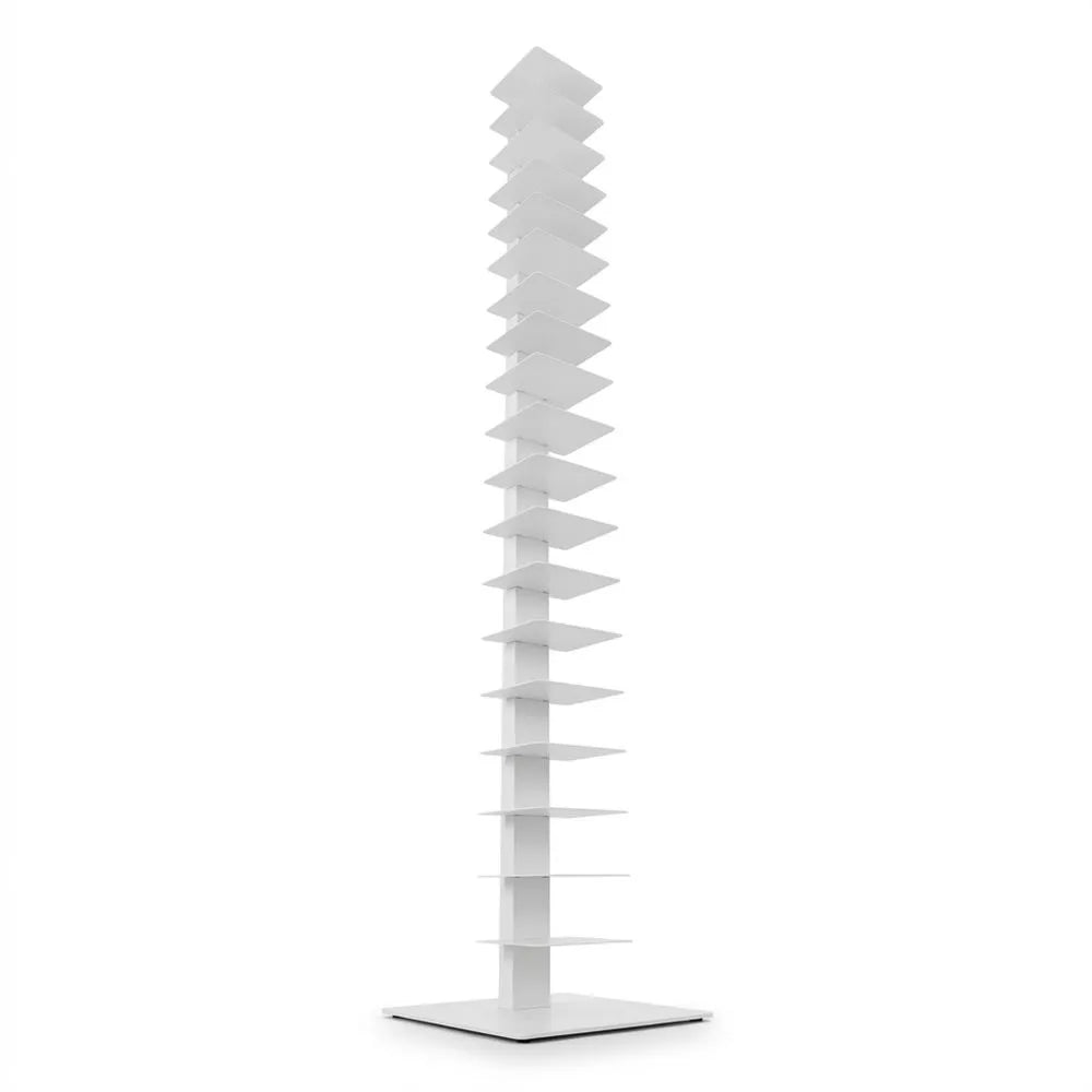 Großes Standregal in Weiß für Bücher, 170,5 cm hoch, platzsparend mit modernem Design