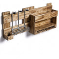 Vintage Holz Weinregal mit Flaschenhalter und Getränkespender