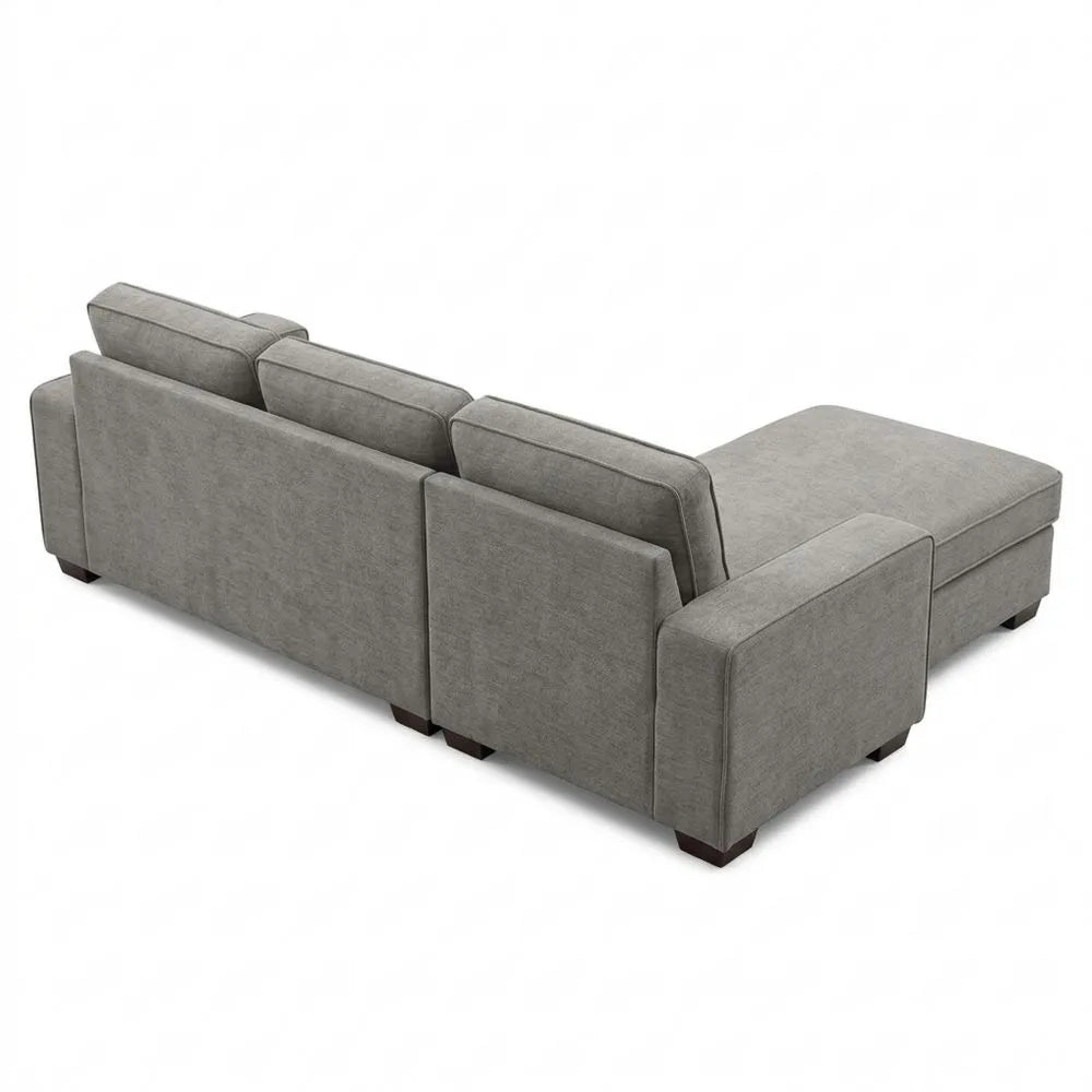 Großes L-förmiges Ecksofa mit Stauraum und USB-Anschlüssen