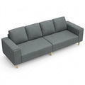 Bequemes 3-Sitzer Wohnzimmer Sofa mit Kissen - Dunkelgrau