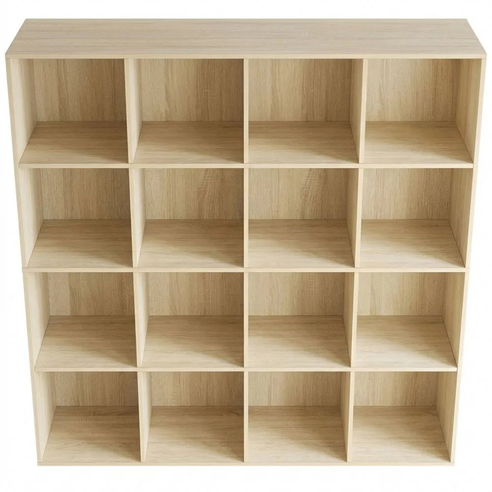 Freistehendes Würfelregal mit 8 Fächern, helle Eiche, 60x121x29,5 cm