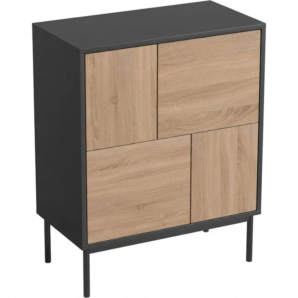 Moderner Sideboard mit Push-to-Open-Türen und Metallbeinen