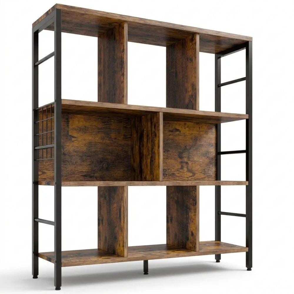 Vintage Bücherregal mit 8 Fächern für vielfältige Räume